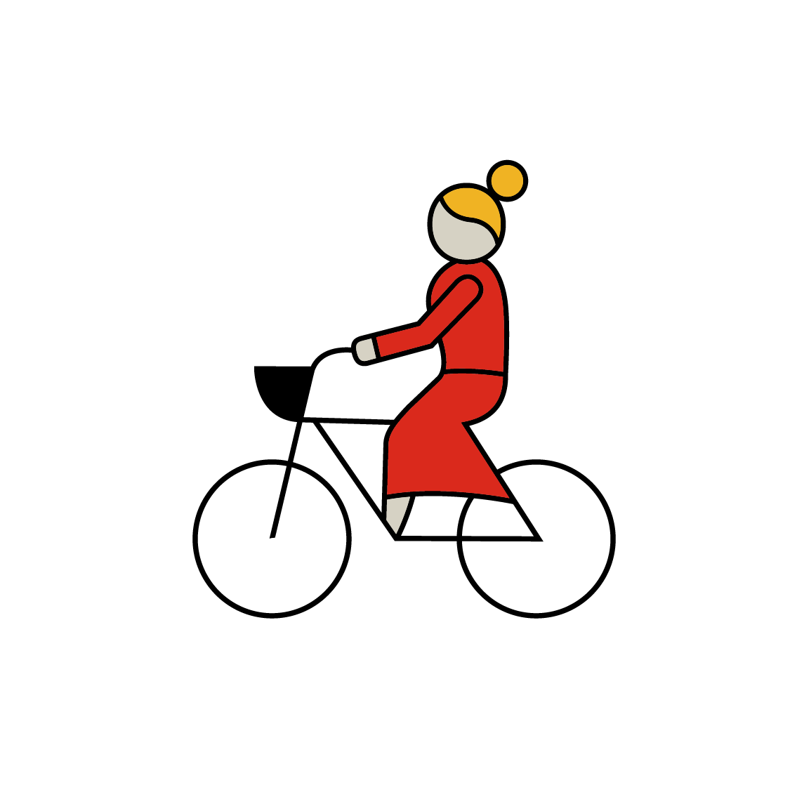 Illustration person som cyklar
