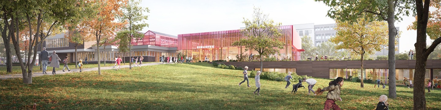 Visionsbild av stadsbibliotekets om- och tillbyggnad