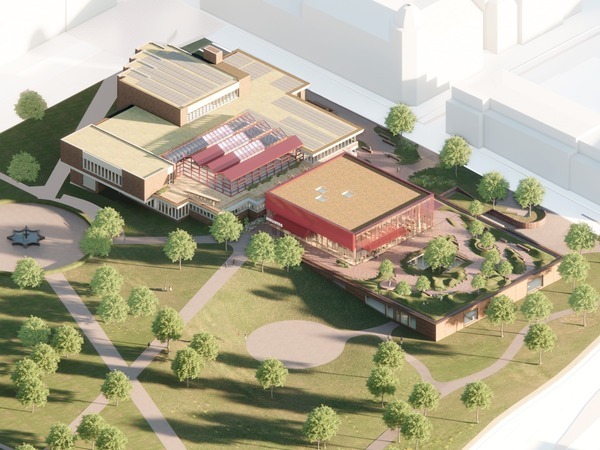 Visionsbild över stadsbibliotekets om- och tillbyggnad