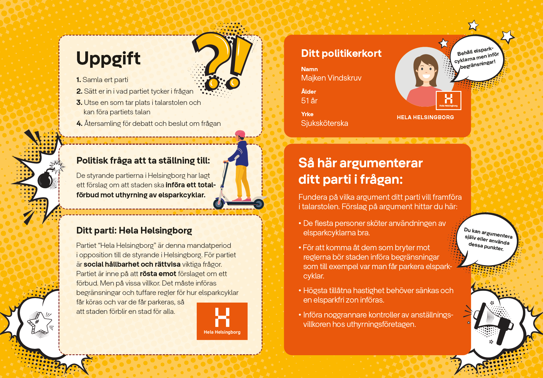 Bilden visar en affisch som vänder sig till lärare - med ett erbjudande att komma med sin klass till Rådhuset